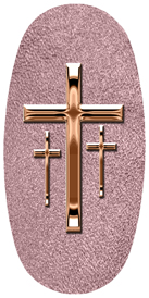 DASOV 517 BZ SH OR Bronze 3 Crosses Shimmer Orchid Background